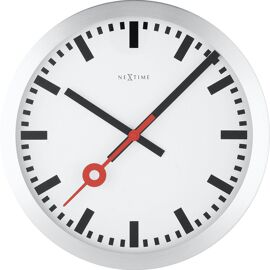 Nextime "Station"  Aluminium Wall Clock - 35cm