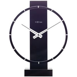 Nextime "Carl Small" Table or Wall Clock Wood/Steel Black - 34cm