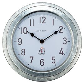 Nextime "Poppy" Galvanised Colour Wall Clock - 22cm