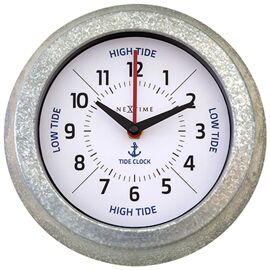 Nextime "Tide" Wall Clock Galvinised Silver - 22cm