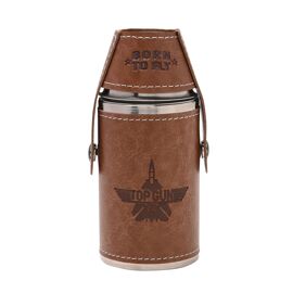 Top Gun Metal Travel Flask 6oz - Brown