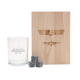 Top Gun Whisky Tumbler with Stones in a Wooden Box