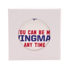 Top Gun White Coaster 'You Can Be My Wingman'
