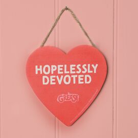 Fandomania Grease 'Hopelessly Devoted' Hanging Heart Plaque