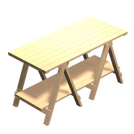 1.5m Chunky Trestle Table 80cm High - White