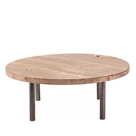 Slatted Round Wooden Top 50cm - White