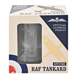 RAF Etched Glass Tankard - Spitfire