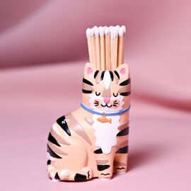 Raspberry Blossom Matchstick Holder - Cat