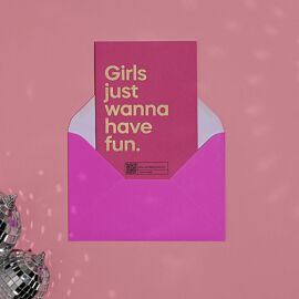 **MULTI 6** Say It With Songs Greeting Card - Girls Just Wanna Have Fun - Cyndi Lauper