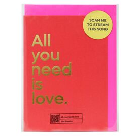 **MULTI 6** Say It With Songs Greeting Card - All You Need Is Love - The Beatles
