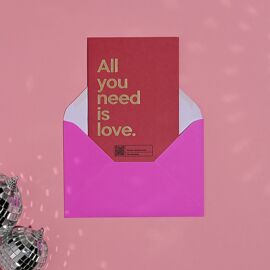 **MULTI 6** Say It With Songs Greeting Card - All You Need Is Love - The Beatles