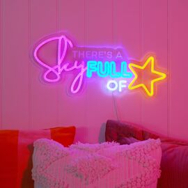 Signography Neon Collection Wall Sign with USB - There's a Sky Full of 'Stars'