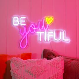 Signography Neon Collection Wall Sign with USB - Be you tiful