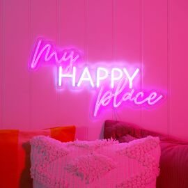 Signography Neon Collection Wall Sign with USB - My Happy Place