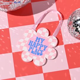 **MULTI 6** The Feel Good Club Hanging Plaque - Happy Place Flower