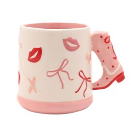 The Feel Good Club Cowboy Boot Bow Mug