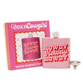 The Feel Good Club Howdy Pink Glitter Hip Flask