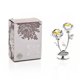 Crystocraft Chrome Plated Double Rose - 50th Anniversary