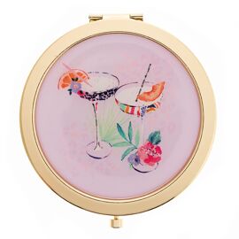 Frida Cocktail Glasses Compact Mirror