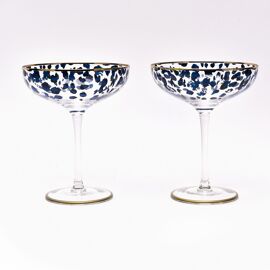 Frida Set of 2 Leopard Print Cocktail Glasses