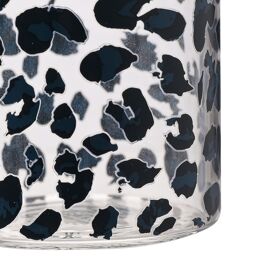 Frida 420ml Glass Water Bottle Multi Black - Leopard Print