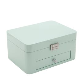 Blue Wooden Jewellery Box With Compartments and 1 Drawer