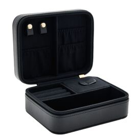 Black Oblong Jewellery Box with Zip