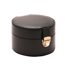 Black Round Jewellery Box with Lift Up Lid & MIrror