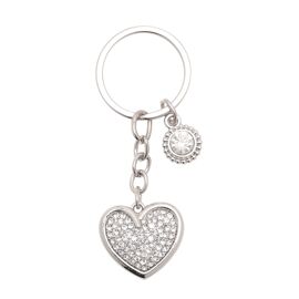 Sophia Keyring - Heart with Clear Crystals