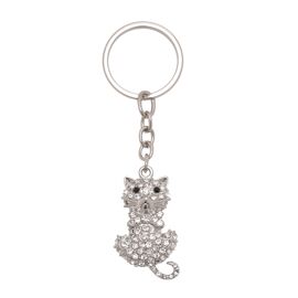 Sophia Keyring - Cat with Clear Crystals