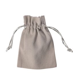 **Multi 25** Serenity Grey Cotton Bag with Silk Drawstring 95 x 90mm