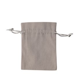 **Multi 25** Serenity Grey Cotton Bag with Silk Drawstring 95 x 90mm
