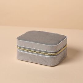 Sophia Classic Velvet Jewellery Box - Silver
