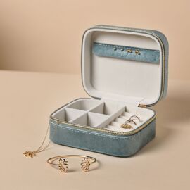 Sophia Classic Velvet Jewellery Box - Teal
