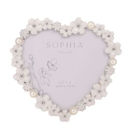Sophia Classic Daisy 4 x 6 Heart Frame - White