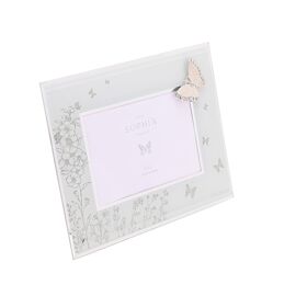 Sophia Classic Silver Butterfly Glass Photo Frame 6" x 4"
