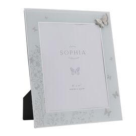 Sophia Classic Silver Butterfly 8 x 10" Glass Photo Frame