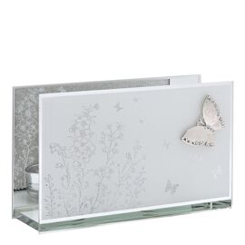 Sophia Classic Silver Butterfly Glass Tealight Holder - Double