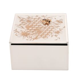 Sophia Classic Golden Bee Glass Trinket Box