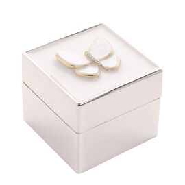 Sophia Classic Silver Plated Butterfly Trinket Box