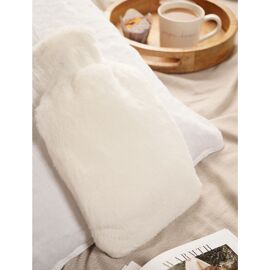 Sophia Layers Soft Faux Fur 1.7L Muff Hot Water Bottle - White