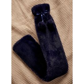 Sophia Layers Soft Faux Fur 1.7L Long Hot Water Bottle - Navy Blue