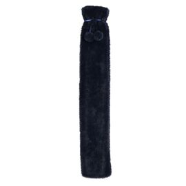 Sophia Layers Soft Faux Fur 1.7L Long Hot Water Bottle - Navy Blue