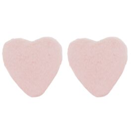 Sophia Layers Cosy Set Of 2 Furry Heart Hand Warmers - Blush Pink