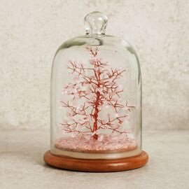 Serenity Gemstone Dome Tree 200 Beads - Rose Quartz