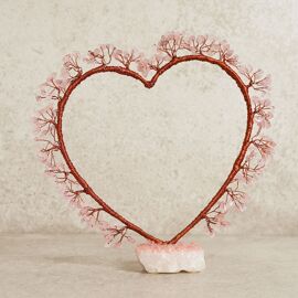Serenity Rose Quartz Heart Shaped Tree