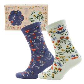 Set of 2 Sophia Lane Floral Ladies Sock Pairs