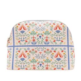 Sophia Lane Large Floral Make-Up Bag - Cream