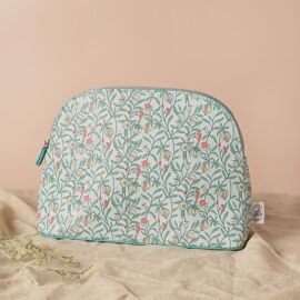 Sophia Lane Large Floral Make-Up Bag - Blue