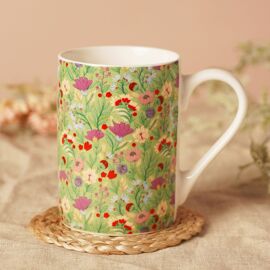 Sophia Lane 10oz Bone China Mug - Green Floral